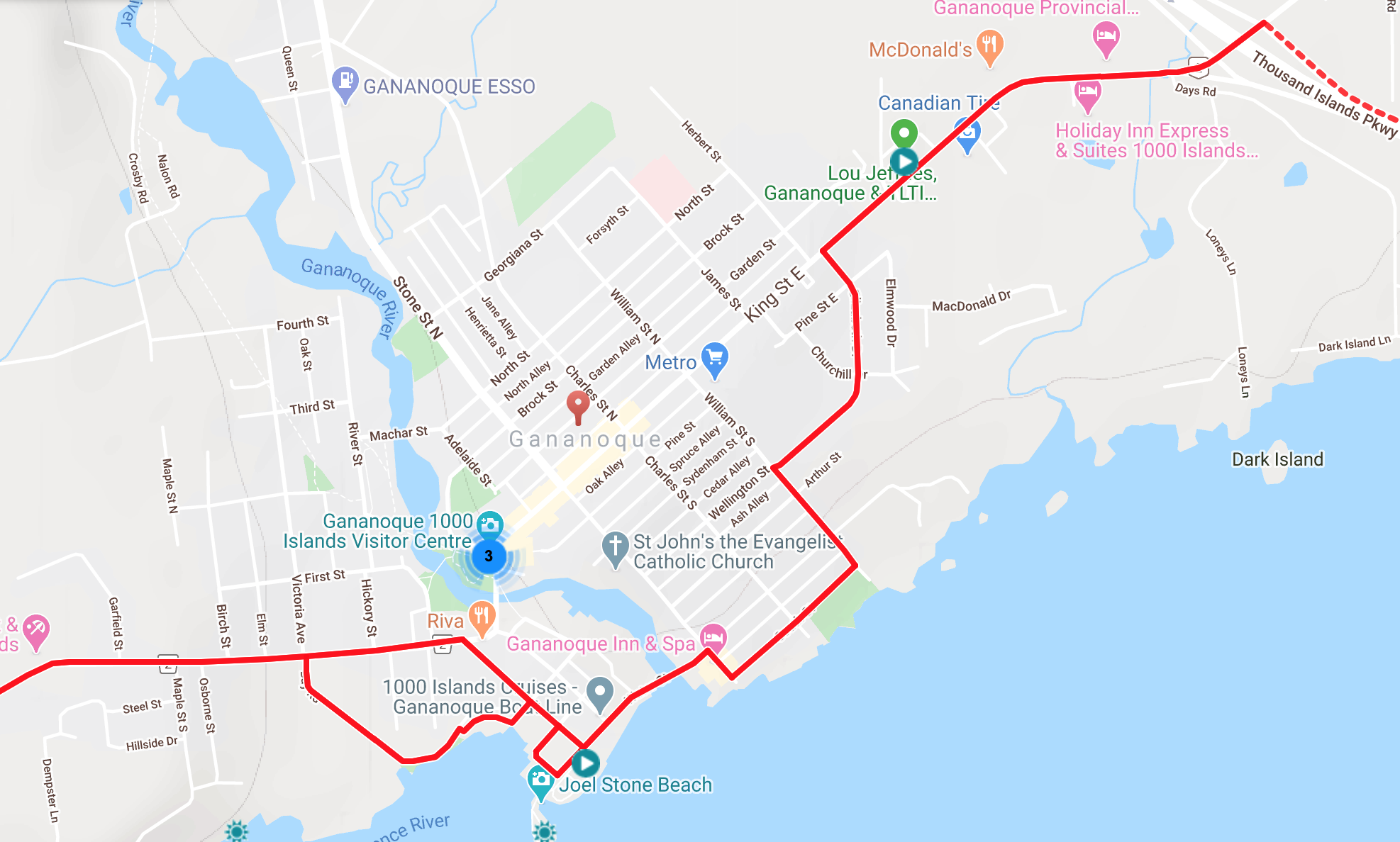 ItineraryGananoque to Brockville Great Lakes Waterfront Trail