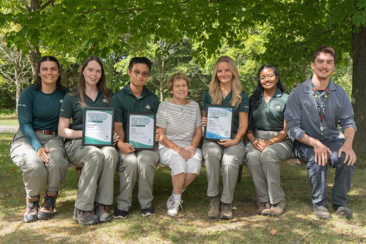 Hon. Pauline Browes with PBF Recipients and Finalists: Left to Right: Mel Martins, Sam Nichols, Brian Chow, Pauline, Chloe Thexton, Mariah Ramlogan, Vaughn Philipsz